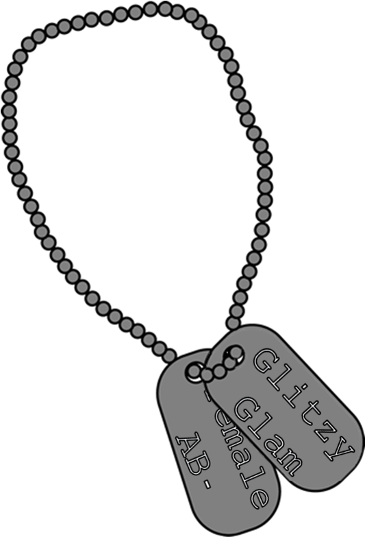 Glitzy Glam's Dog Tags By Rancor Palmach - Clip Art Dog Tags (546x787)