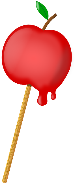 Apple, Red, Sweet, Candied, Candy, Stick, Sugar-coated - Candy Apple Clipart (320x640)