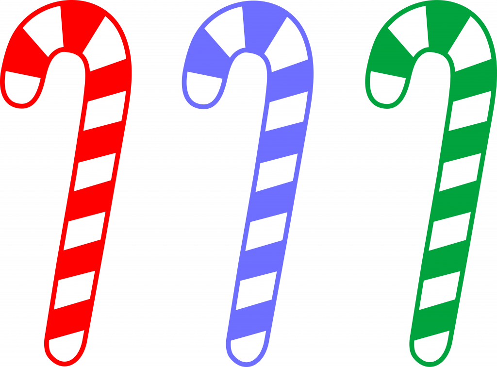 High Tech Cartoon Candy Canes Noted Red Blue And Green - Green Candy Cane Clipart (1024x756)
