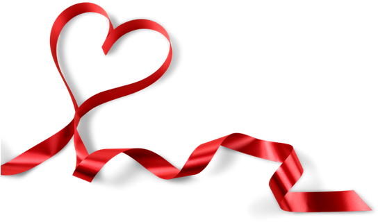Heart-shaped Red Ribbon - Red Ribbon (550x339)