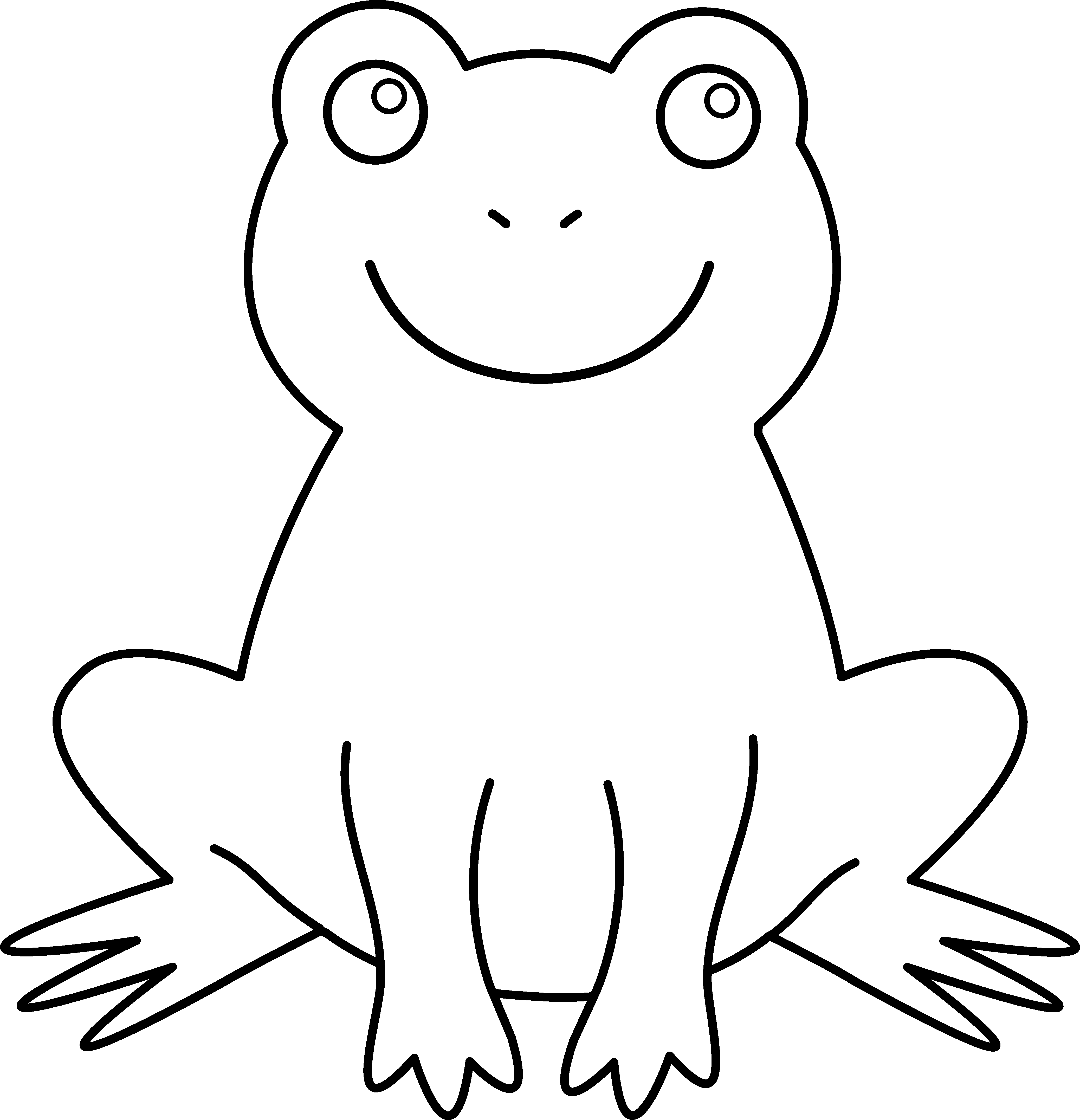 Frog Black And White Black And White Picture Of Frog - Outline Pictures Of Animals (4153x4307)