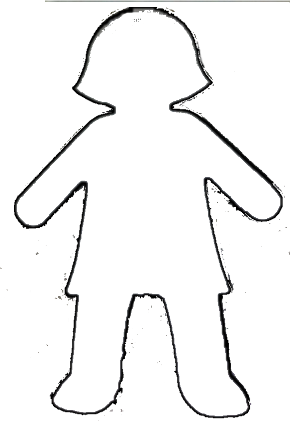 Paper - Girl Paper Doll Chain Template (576x848)
