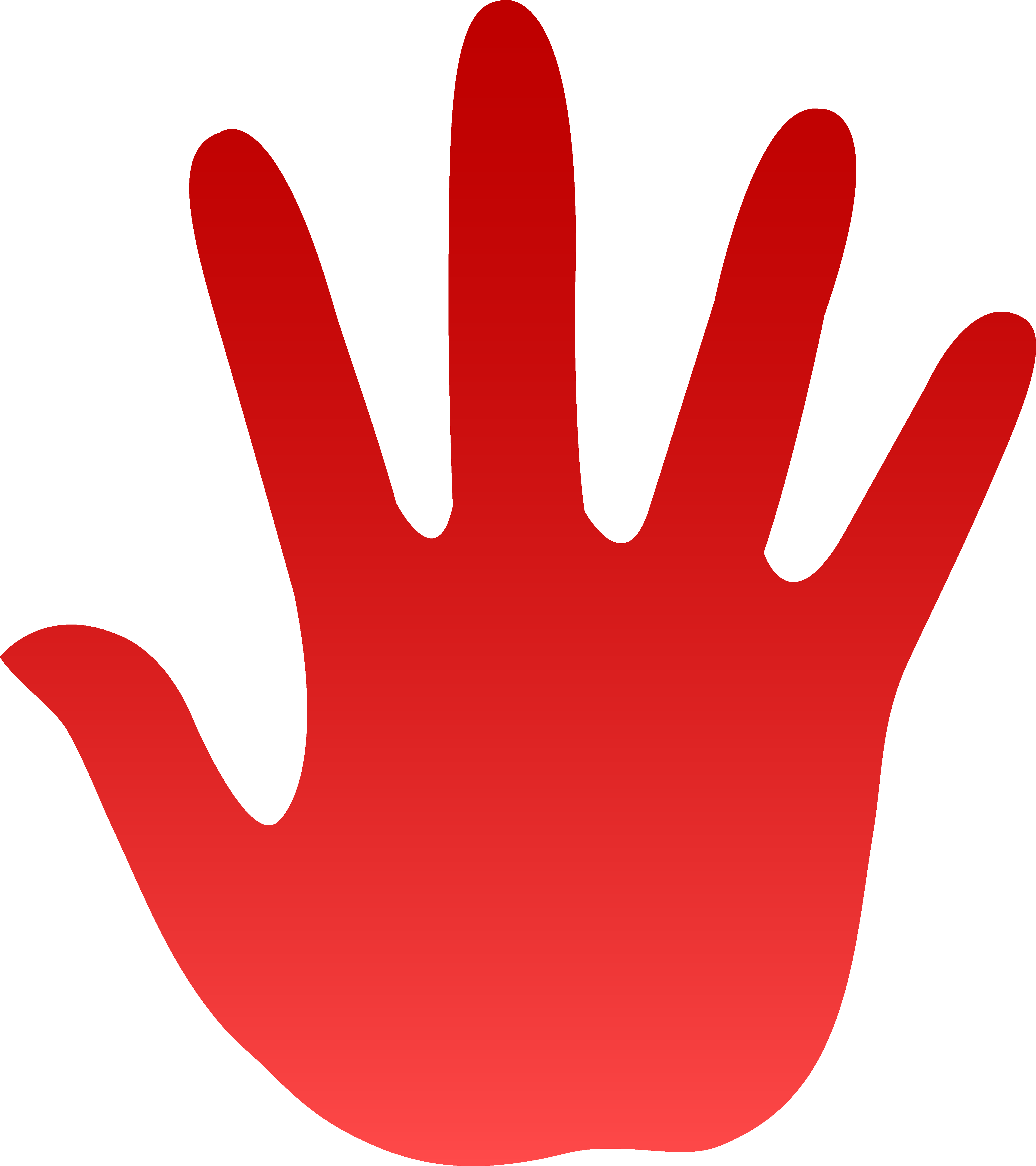 Free Clipart Of Hand - Red Hand Clipart (4479x5039)