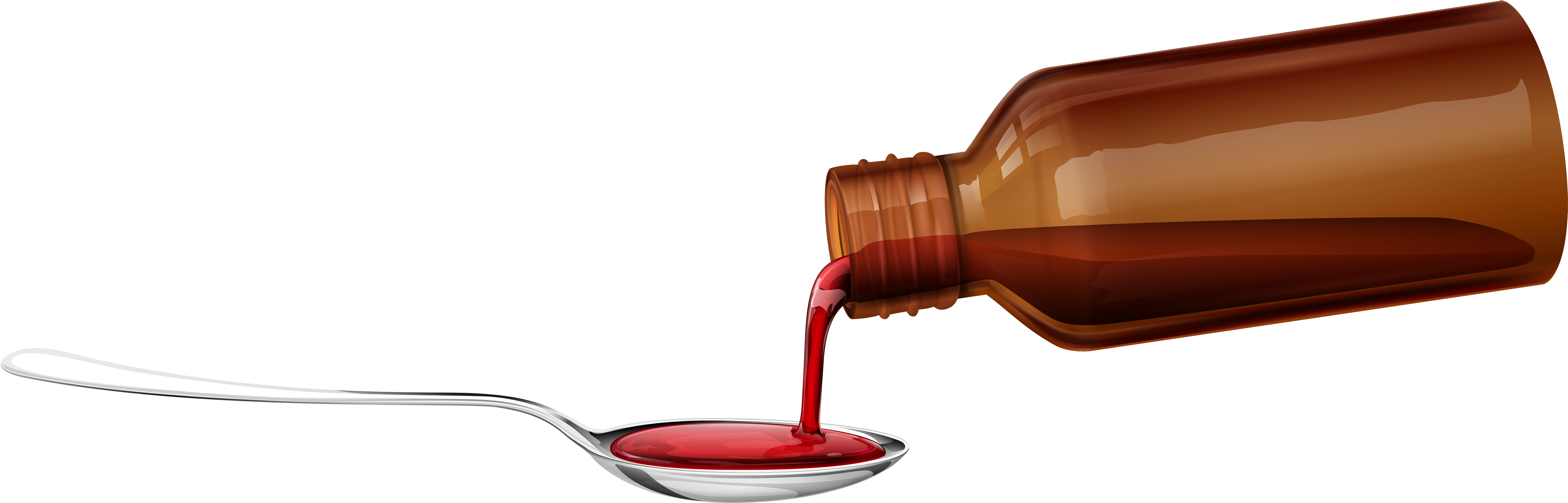 Medical Syrup And Spoon Png Clipart - Syrup Medicine (5000x1676)