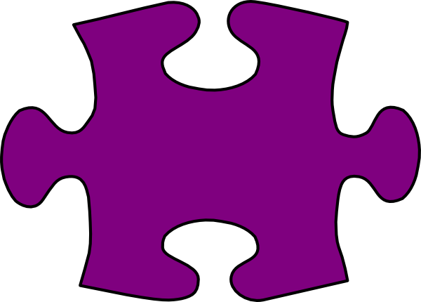 Large Puzzle Pieces Template - Purple Jigsaw Puzzle Piece (600x430)