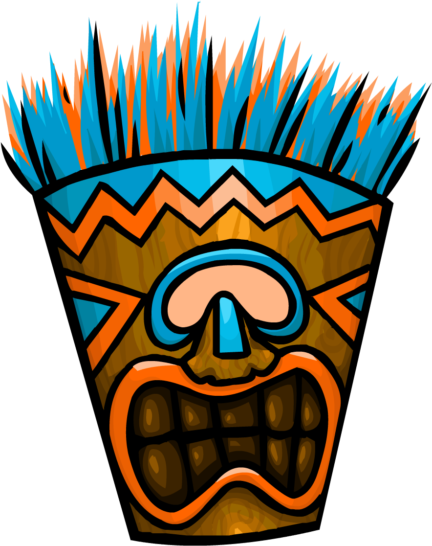 Blue Tiki Mask - Tiki Mask Transparent (1115x1115)