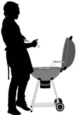 Group Of Friends With Bbq - Bbq Friends Silhouette (334x399)
