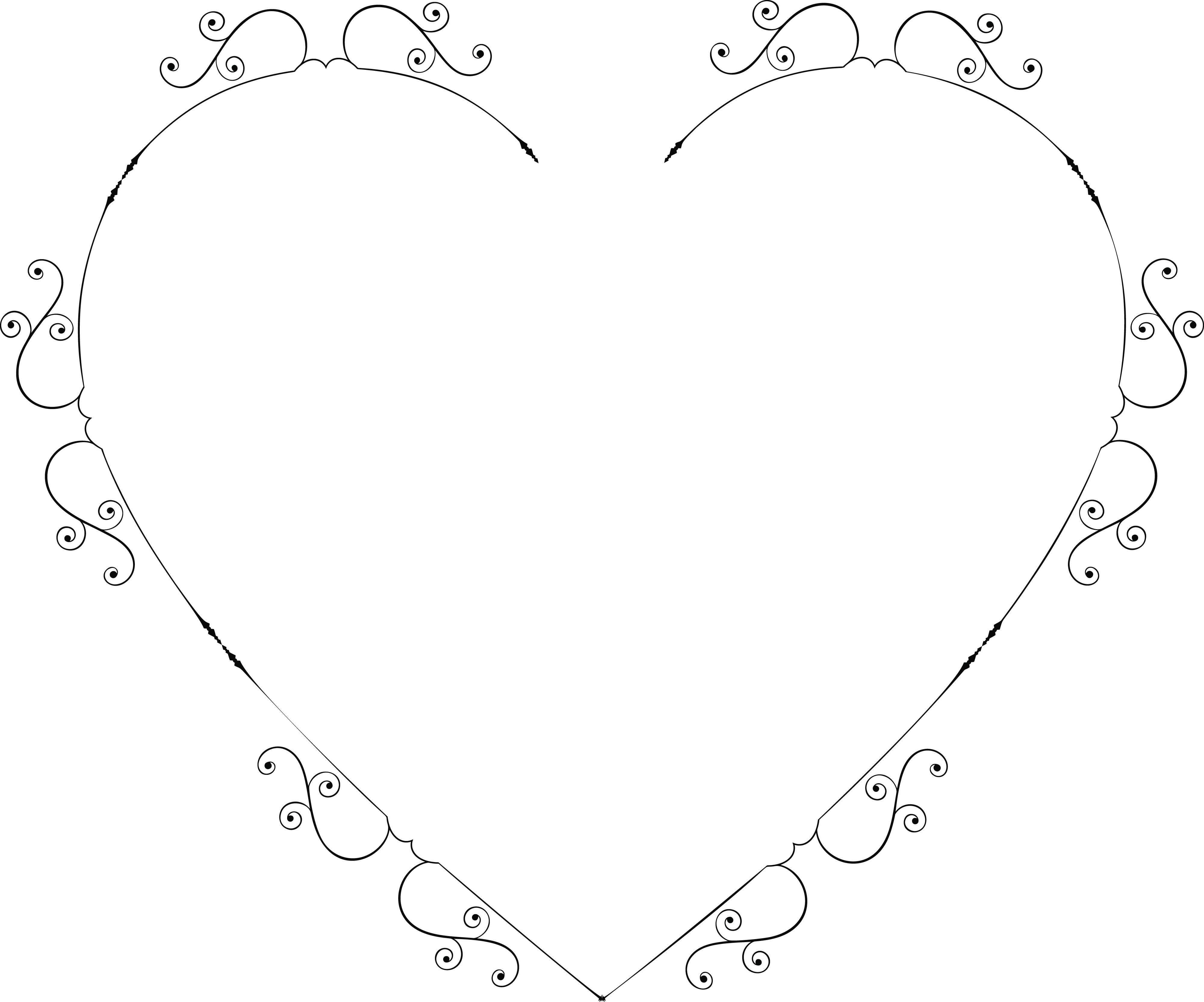 Free Clipart Of A Heart Swirl Frame - Portable Network Graphics (4000x3329)