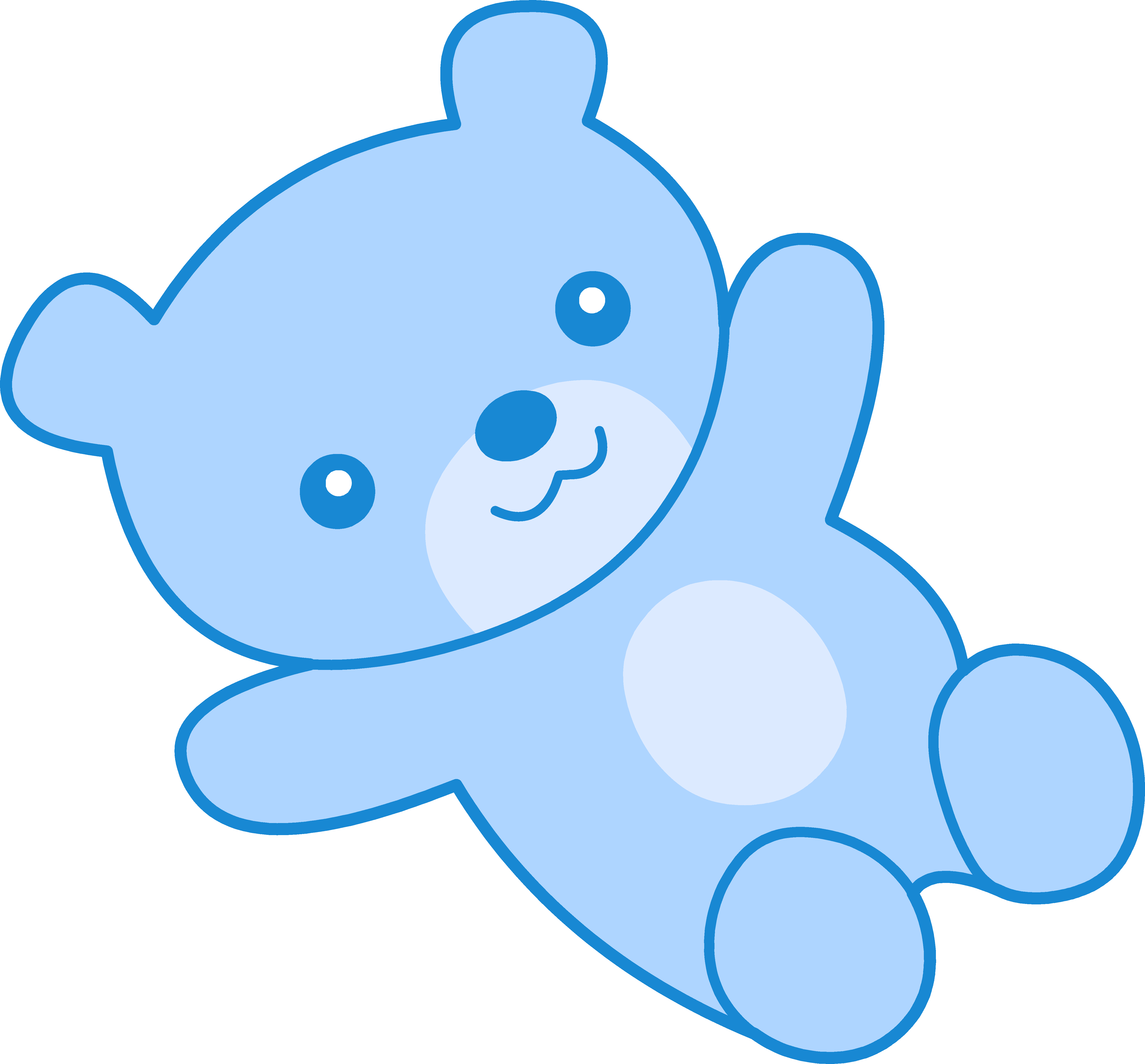 Teddy Bear Clipart Baby Blue - Teddy Bear Cartoon Blue - (5120x4760) Png  Clipart Download