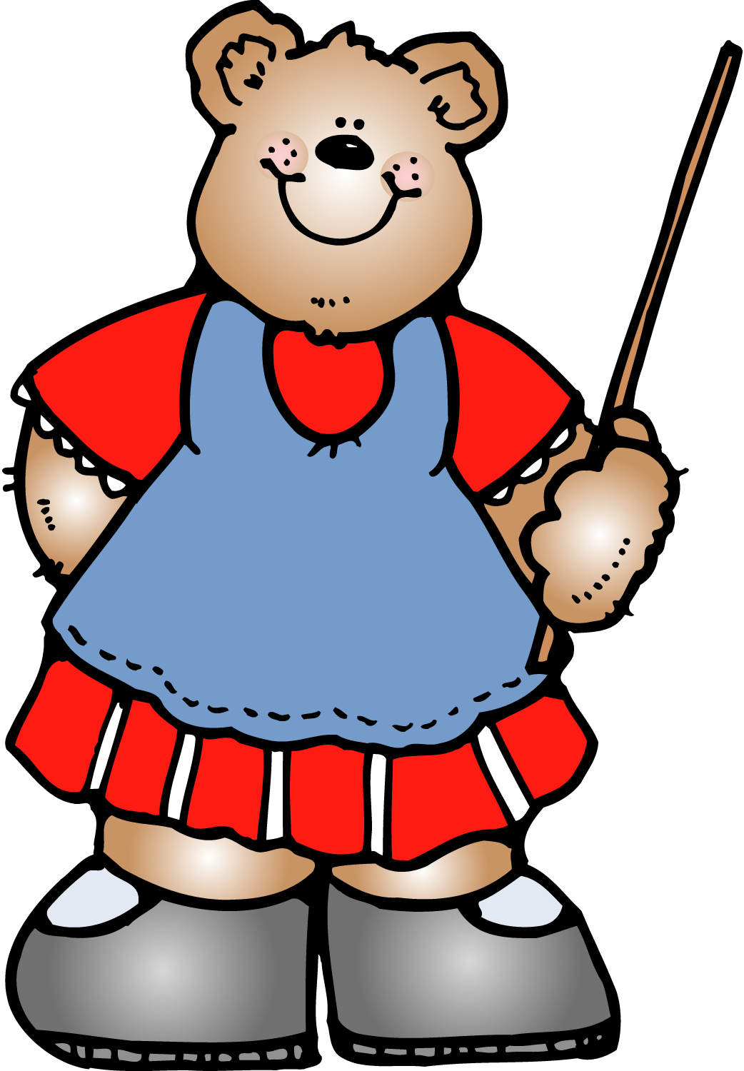 Alphabet In First Grade - Bear Teacher Clipart (1042x1500)