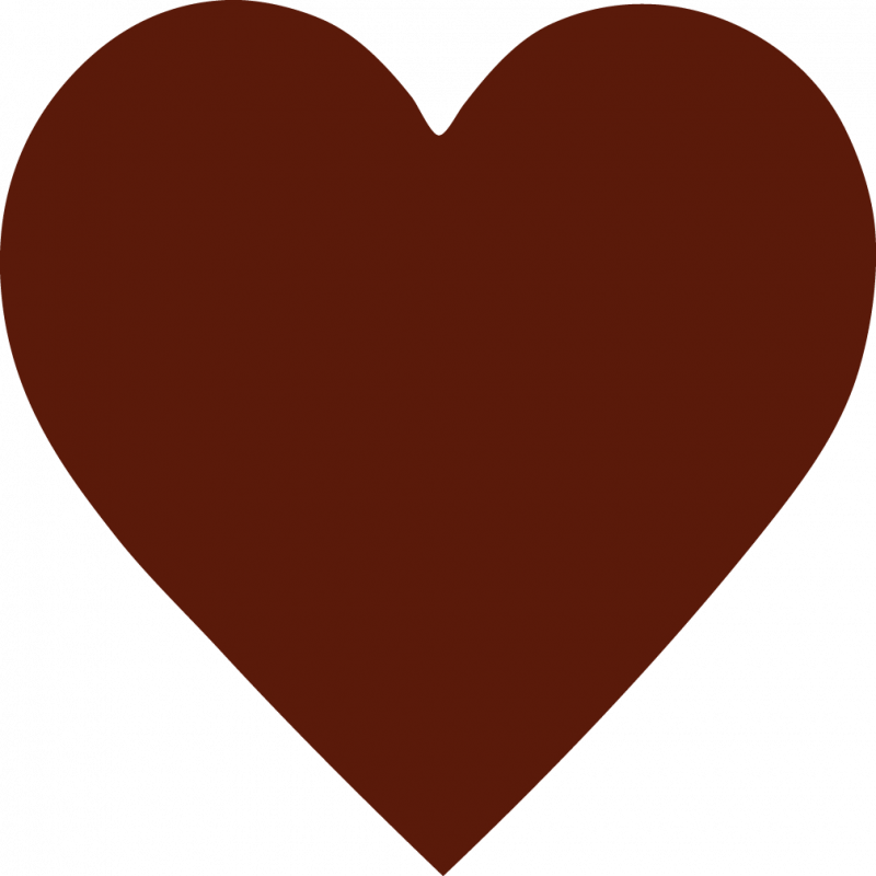 Custom - Brown Heart Clipart (800x800)