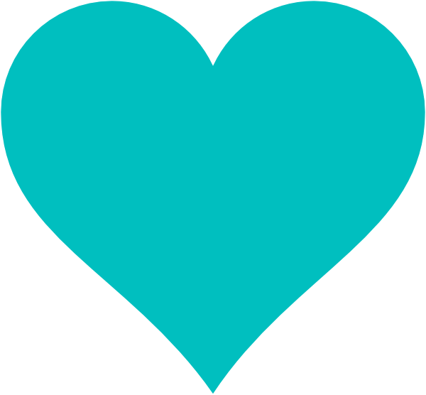 Blue Heart Clip Art At Clker - Turquoise Heart (600x556)