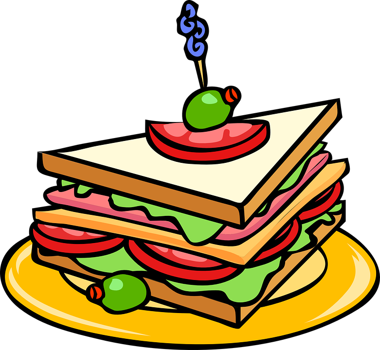 Party Food Clipart Sandwich Food Cheese Free Vector - Food Clipart (781x720)