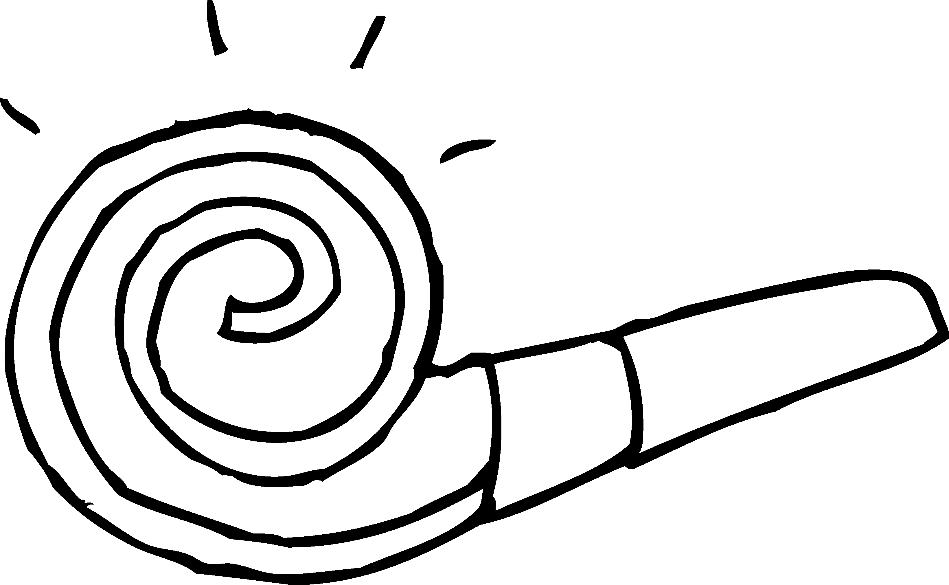 Blower - Clipart - Noisemaker Coloring Page (3280x2021)