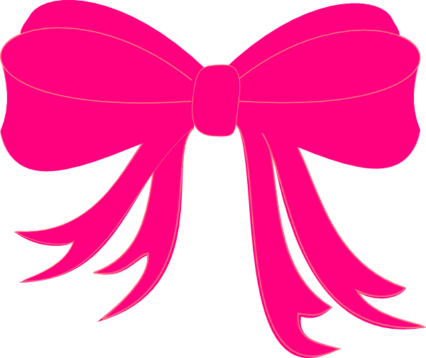 Hot Pink Bow Clip Art - Pink Bow (600x504)