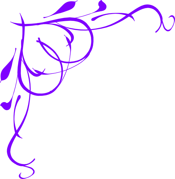 Vine Heart Purple Clip Art - Pink Heart Corner Borders (588x600)
