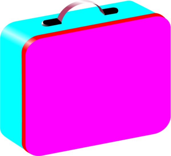 Lunch Box Clipart - Pink Lunch Box Clipart (600x548)