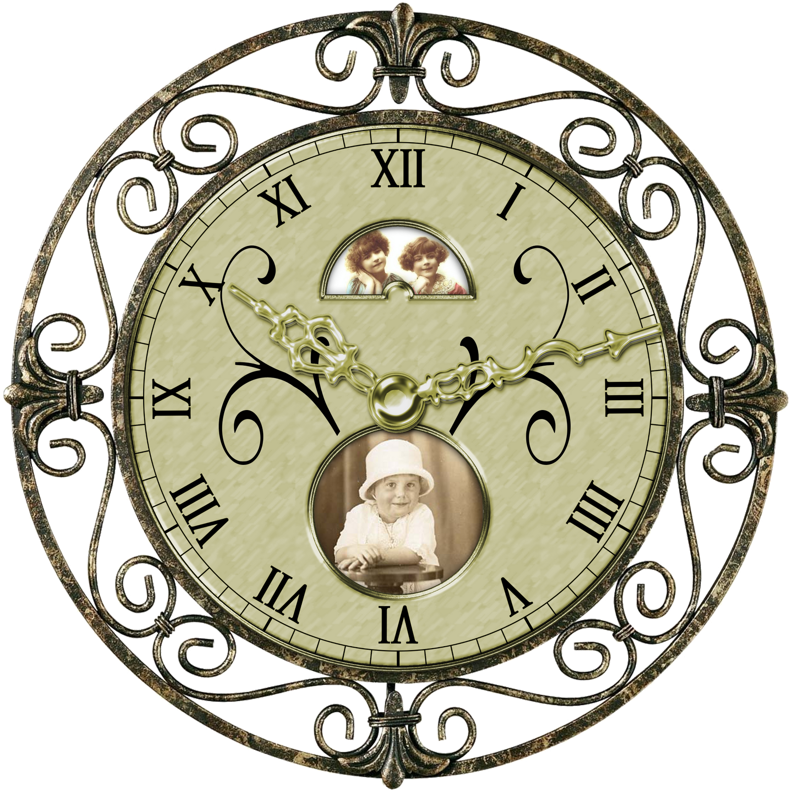 Vintage Clocks - $1 - 99 - Digital Design Boutique, - Vintage Clock Png (1600x1599)