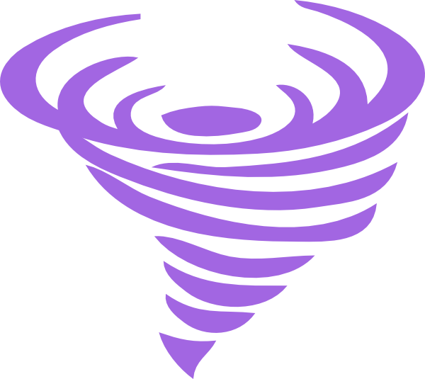 Purple Tornado Cartoon Clipart - Tornado Clip Art (600x535)