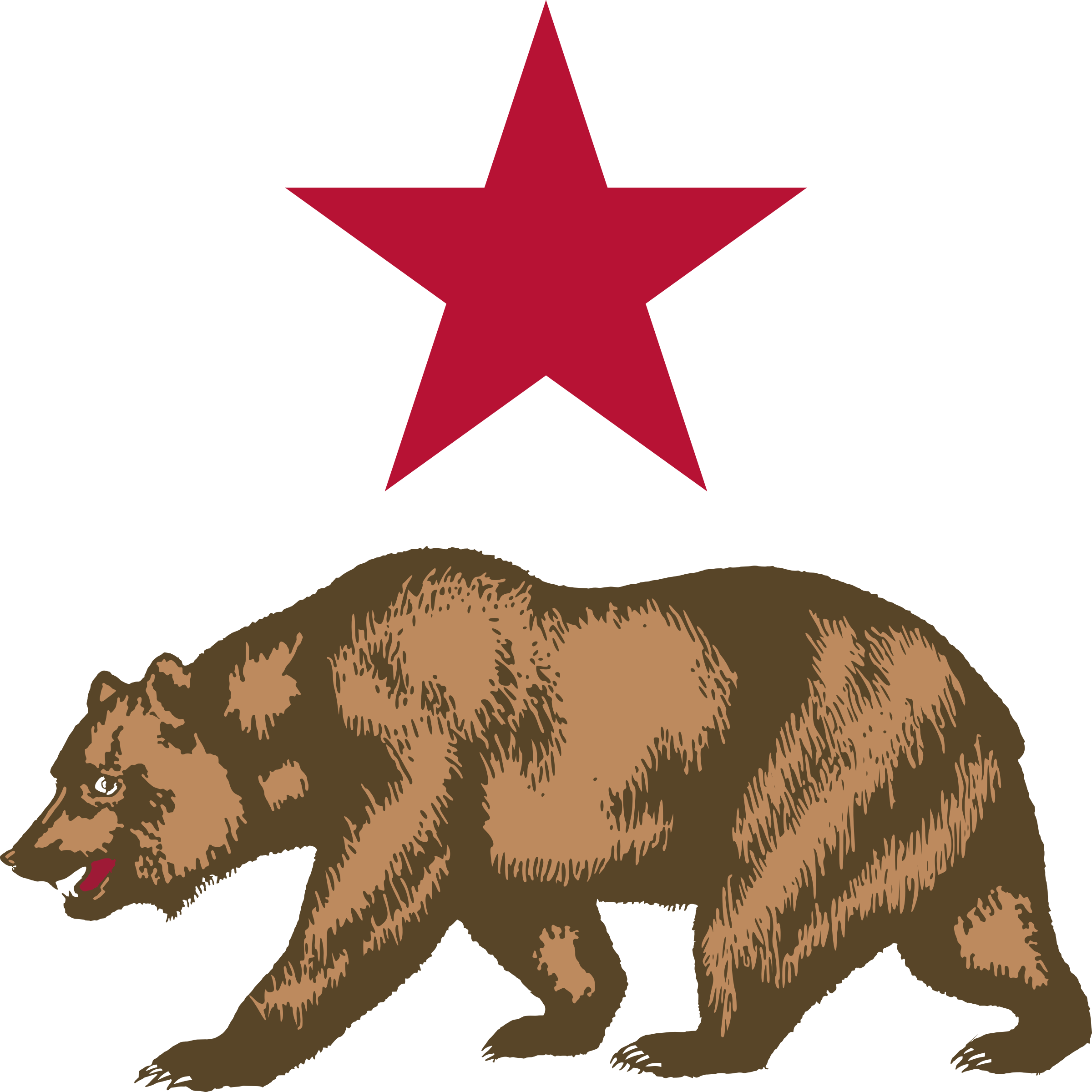 Star And Bear Clipart - Draw The California Bear (2400x2400)