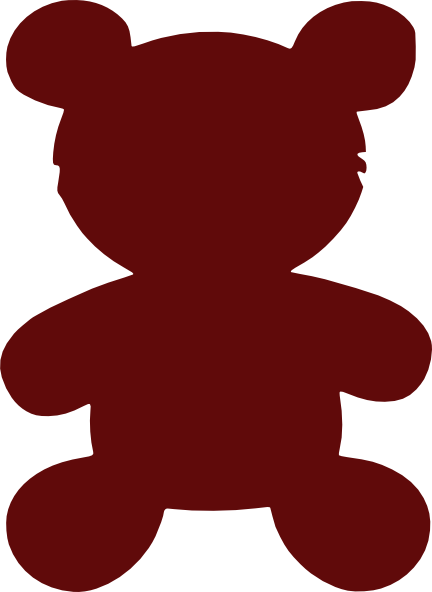 Red Teddy Bear Outline (432x592)