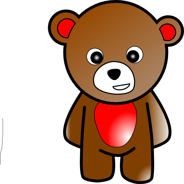 Bear 2 Clip Art - Cartoon Bear Standing Up (600x600)