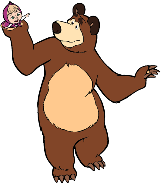 Bear - Masha And The Bear Clipart (531x605)