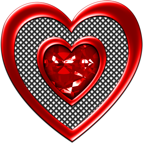 Jeweled Heart Red - Clip Art (500x500)