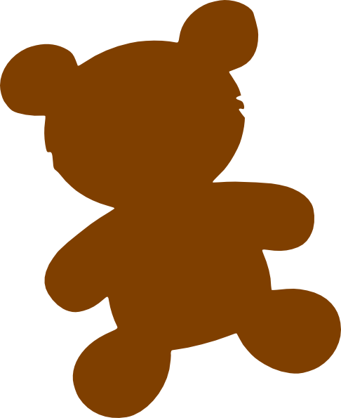 Brown Bear Clip Art - Teddy Bear Silhouette Png (486x595)