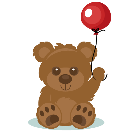 Birthday Bear Svg Scrapbook Cut File Cute Clipart Files - Birthday Bear Clipart (432x432)