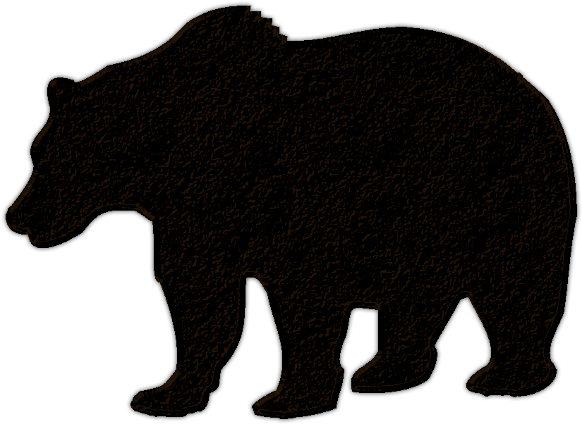 Bear Silhouette Clip Art Cliparts - Bear Silhouette No Background (1074x897)
