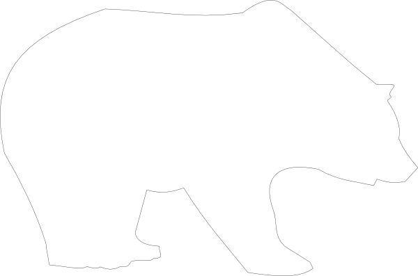 Bear For Laser Cutout Clip Art At Clker - Black Bear Cut Out (600x397)