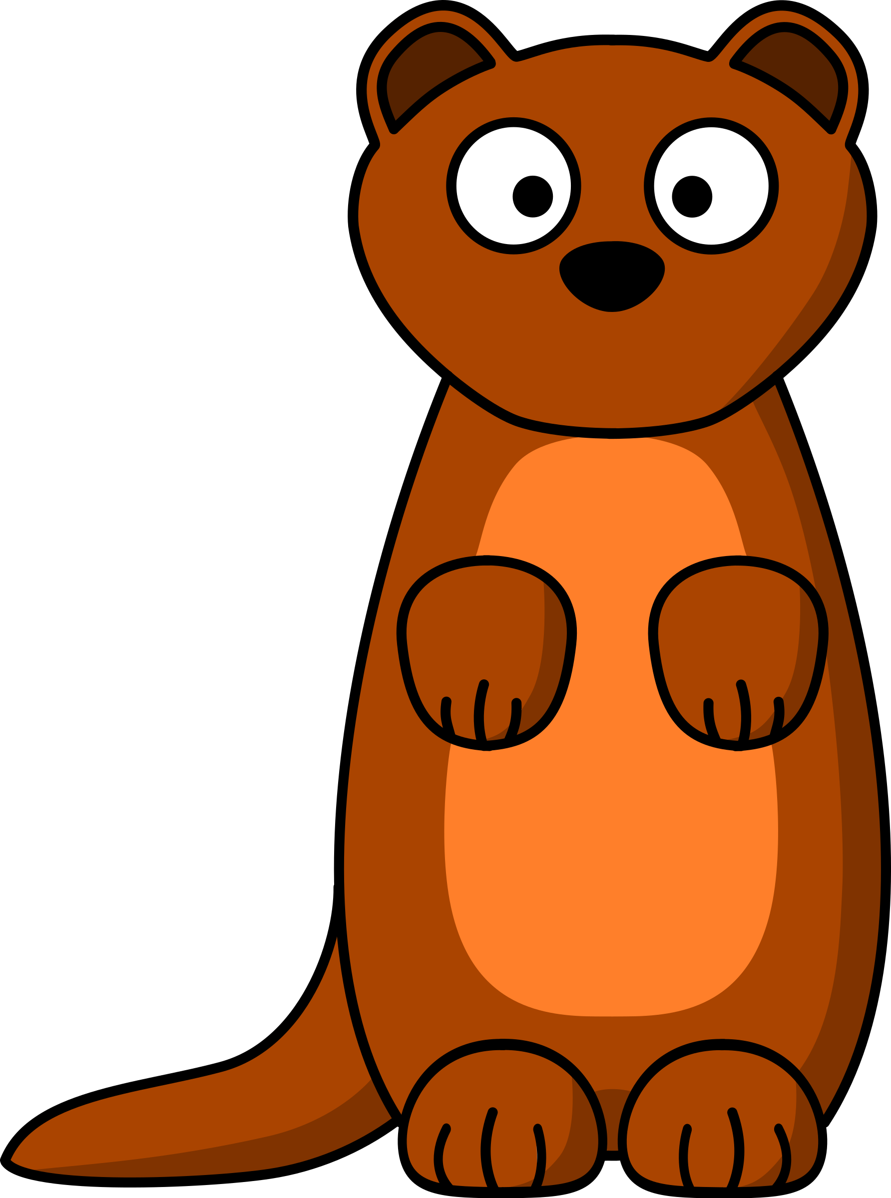 Cartoon Weasel - Weasel Clipart (1784x2400)