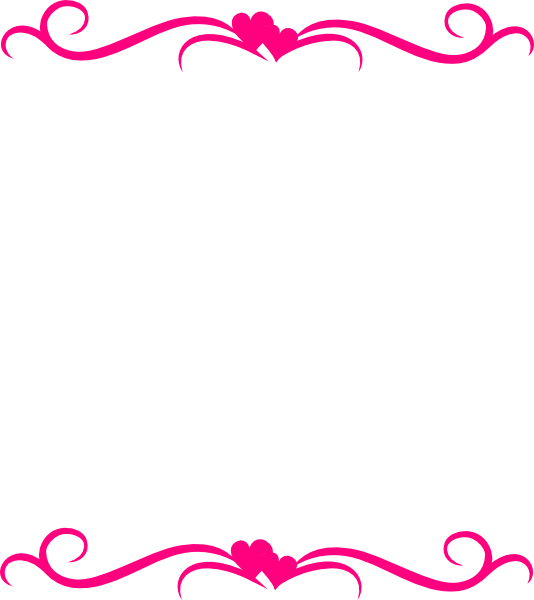 Pink Hearts Top Bottom Border Clip Art At Clker - Border Top And Bottom (534x600)