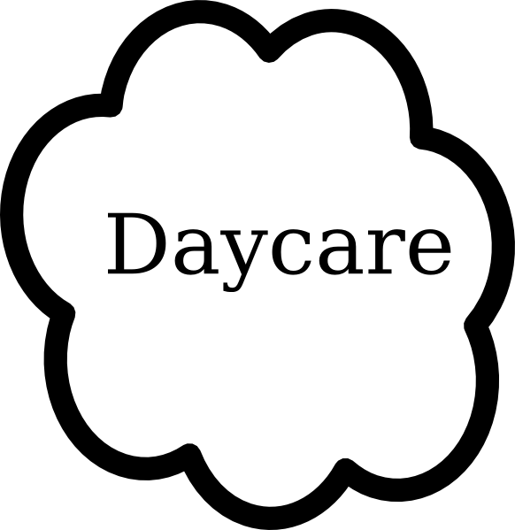 Daycare Clip Art At Clker - Day Care Black And White (582x599)