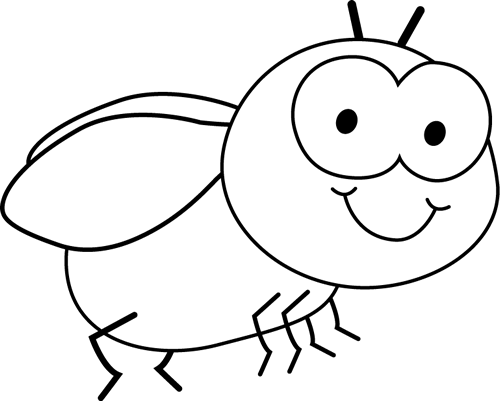 Black And White Fly - Black And White Flies Clipart (500x401)