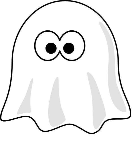 Black And White Ghost - Ghost Friendly (552x598)