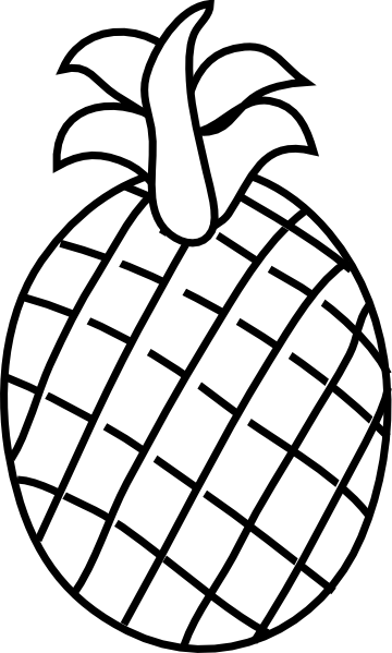 Pineapple Black And White Pineapple Clip Art At Vector - Pine Apple Clipart Black And White (360x599)