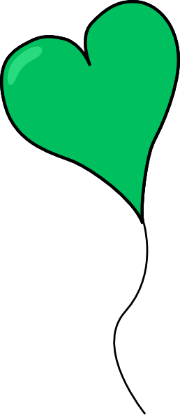 Green Heart Balloon Clip Art - Green Heart Balloon Clip Art (258x593)