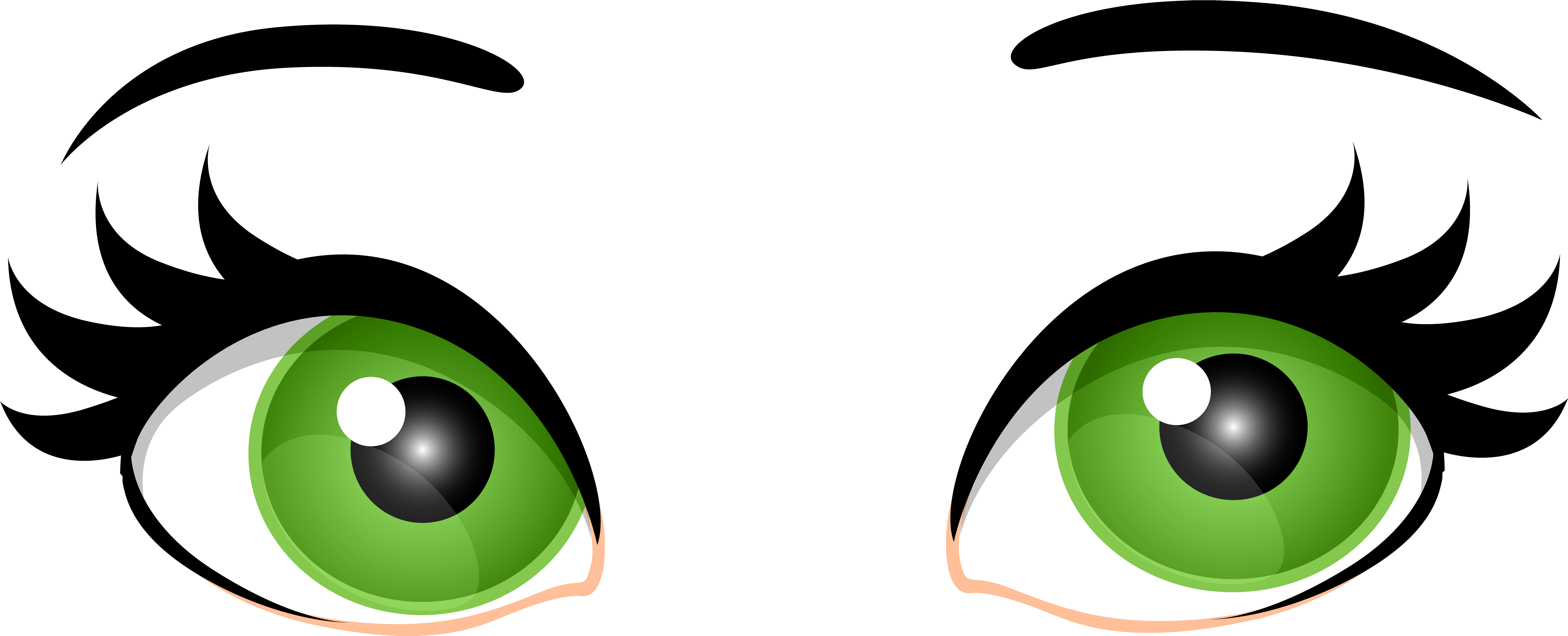 Green Female Eyes Png Clip Art - Clip Art Green Eyes (7000x2837)