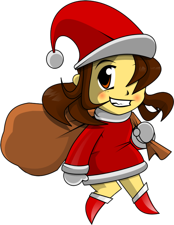 Girl Santa Outfit Clipart - Santa Girl Cartoon Png (600x800)