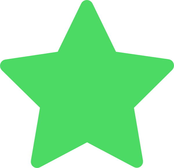 Star Green Favorite Clip Art - Green Star Icon Png (600x577)