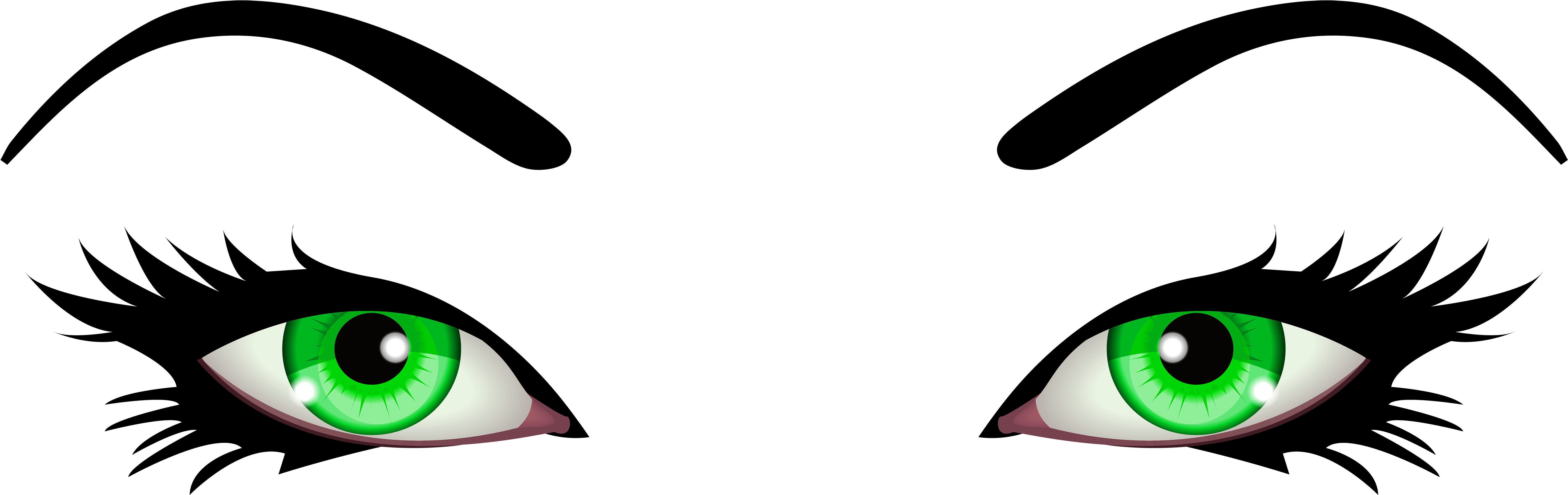 Green Female Eyes Png Clip Art - Green Eyes Clip Art (6000x1950)