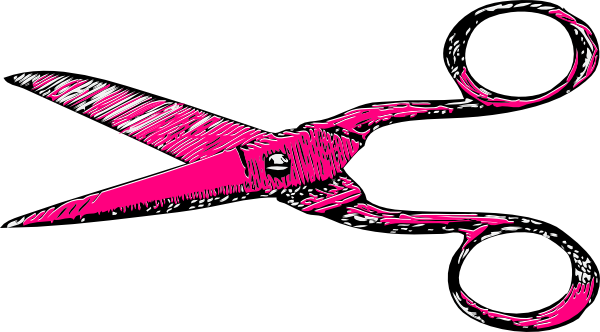 Pink Shears Clip Art - Scissors Clip Art (600x332)