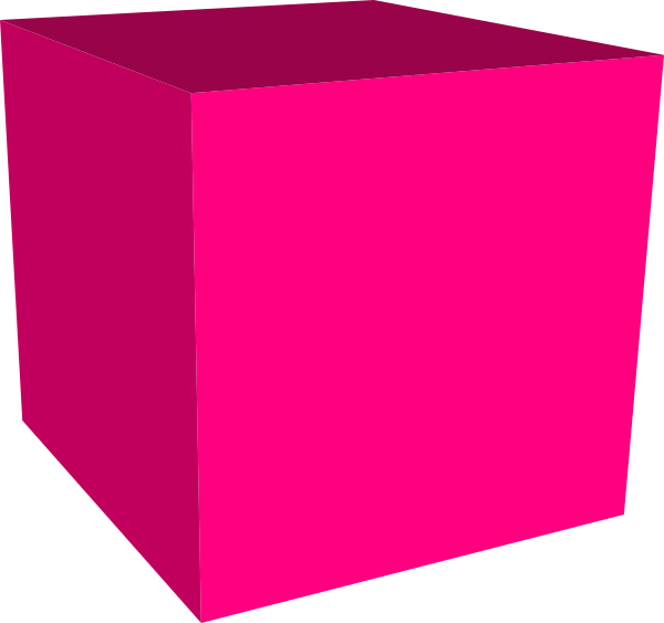Pink Cube Clip Art At Clker - Pink Box Clipart (600x563)