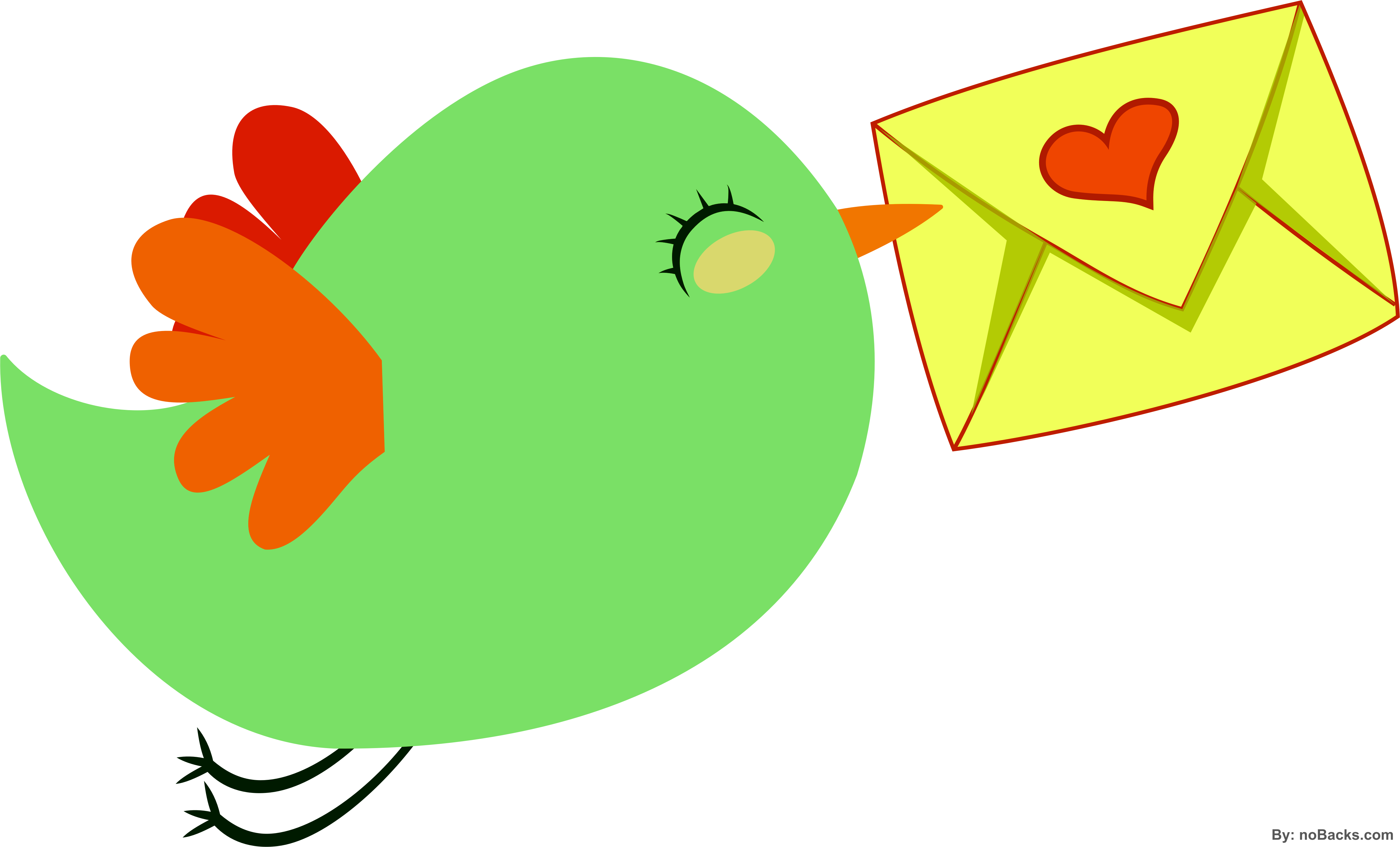 Bird Penguin Love Letter Clip Art - Bird Penguin Love Letter Clip Art (4810x2912)