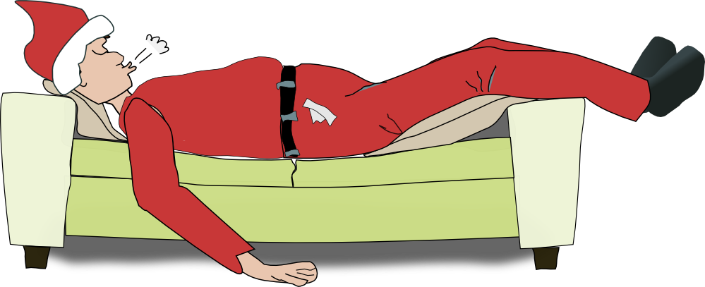 Napping Santa Clipart - Ho Ho Ho! Mug (2400x977)
