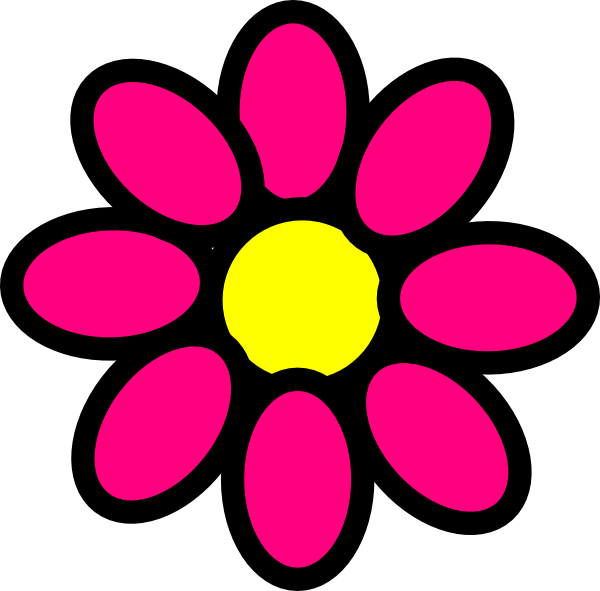 Pink Flower Clip Art At Clker Com Vector Clip Art Online - Girly Flowers Clip Art (600x591)
