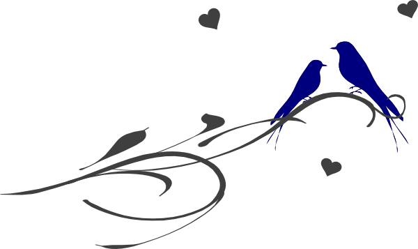 Love Birds On A Branch Clip Art At Clker - Birds Clip Art Transparent Background (600x357)