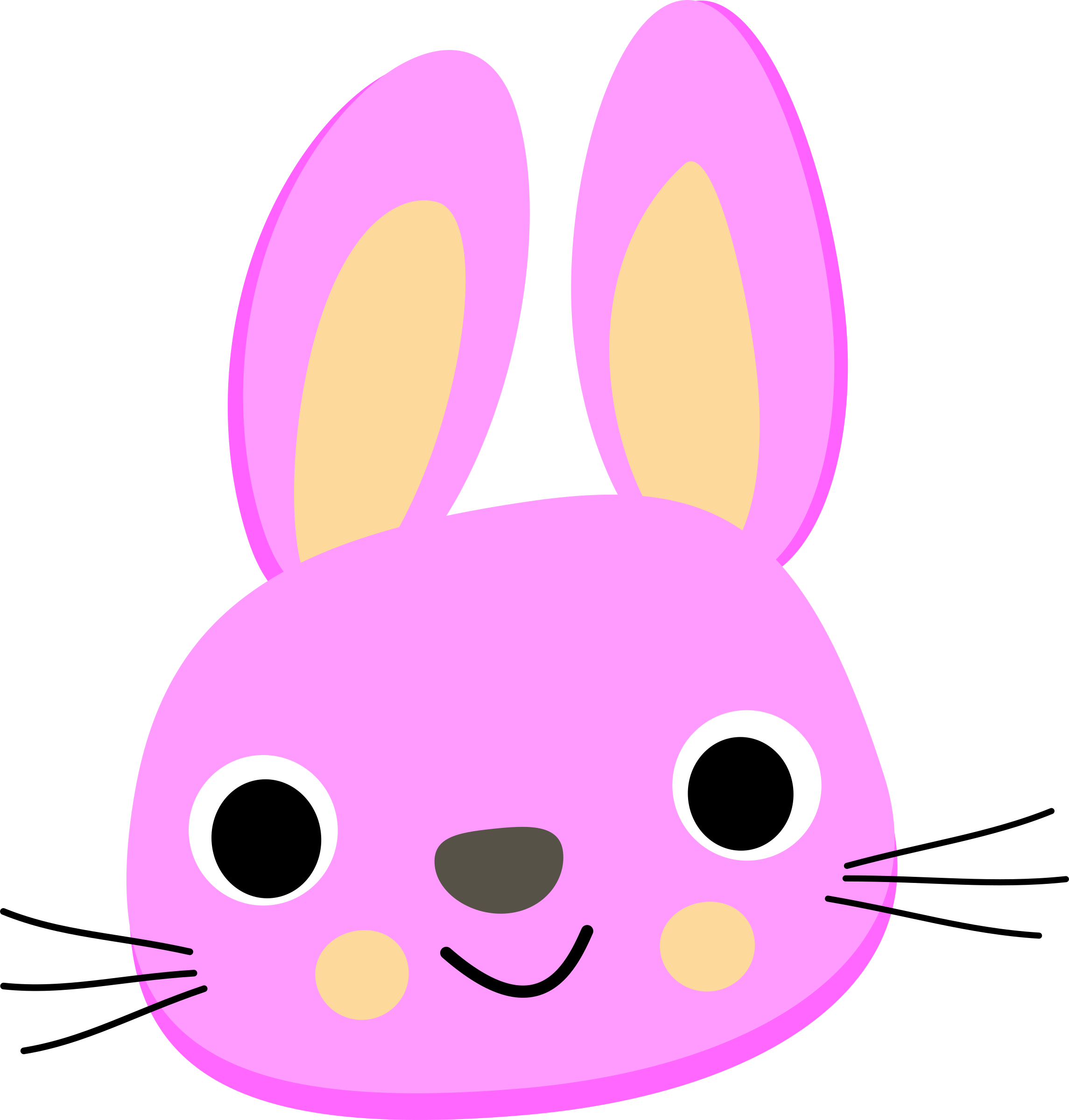 Pink Rabbit Cartoon (2290x2400)